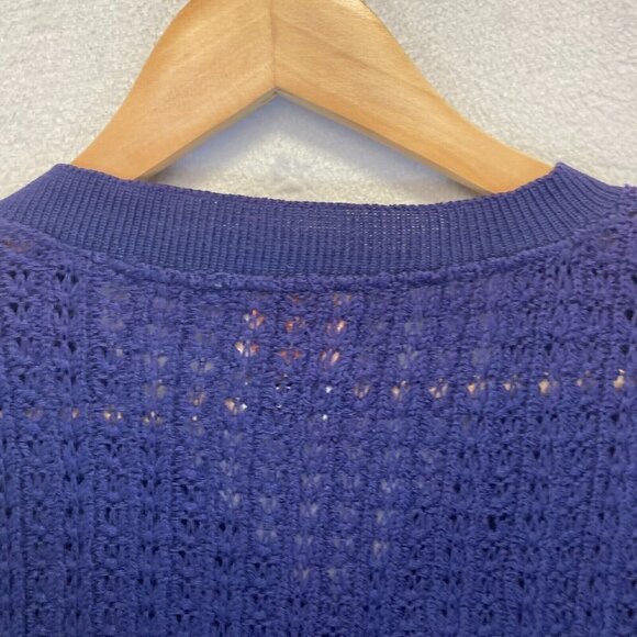 Vintage 1960's Pendleton Open Knit Vest Womens 40 (Large) Blue Crochet 60s RARE - Picture 10 of 11